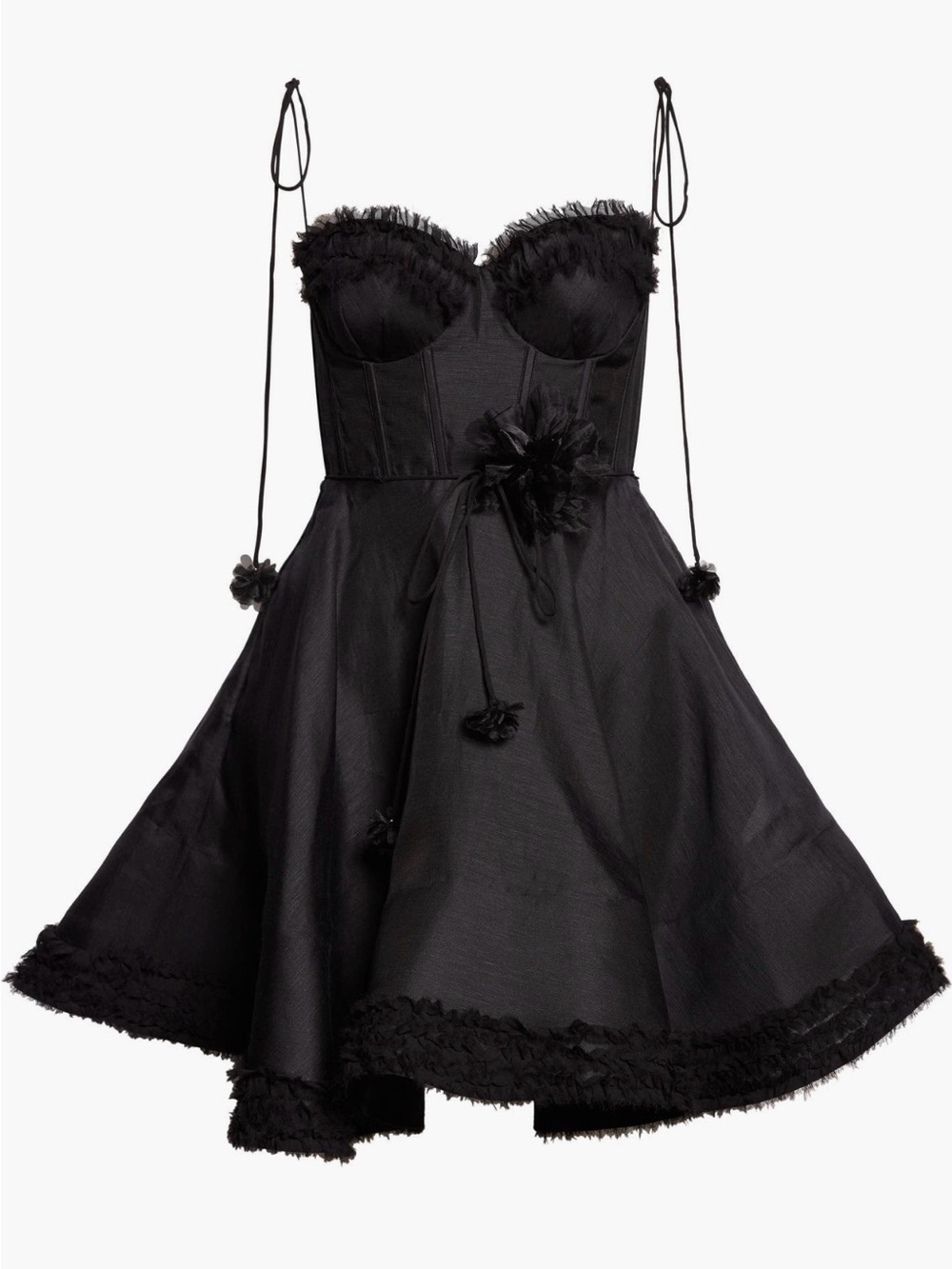 Zimmermann Kindred Spirit Luna Ruffle Linen and Silk Minidress AU1/US6